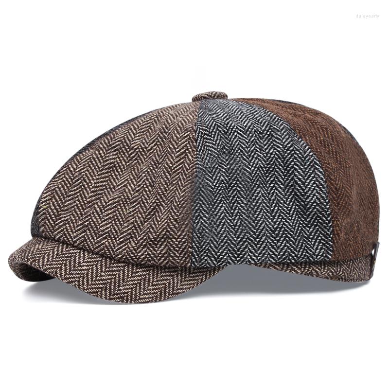 

Berets 2023 Men's Paperboy Flat Hat Cotton Gatsby Ivy Golf Taxi, Black