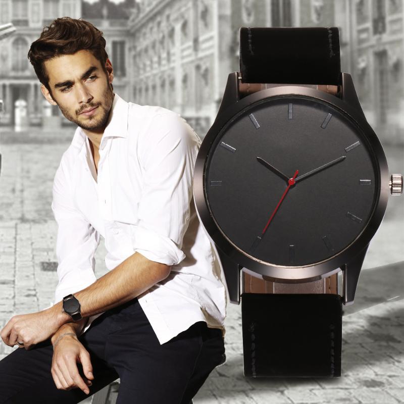 

Wristwatches Reloj Luxury Fashion Large Dial Military Quartz Men Watch Leather Sport Watches Relogio Masculino High Quality Clock Wristwatch, Khorasan080-wh bk