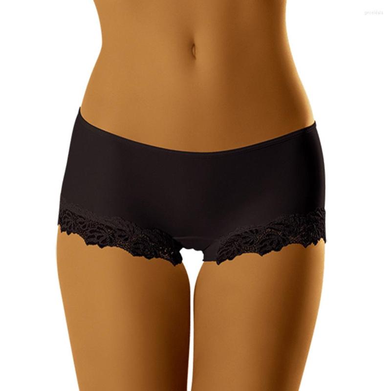 

Women's Panties Seamless Comfort Breathable Boxer Shorts For Women Lace Soild High Quality Summer Lingerie Black Thin Intimate Underwear, White