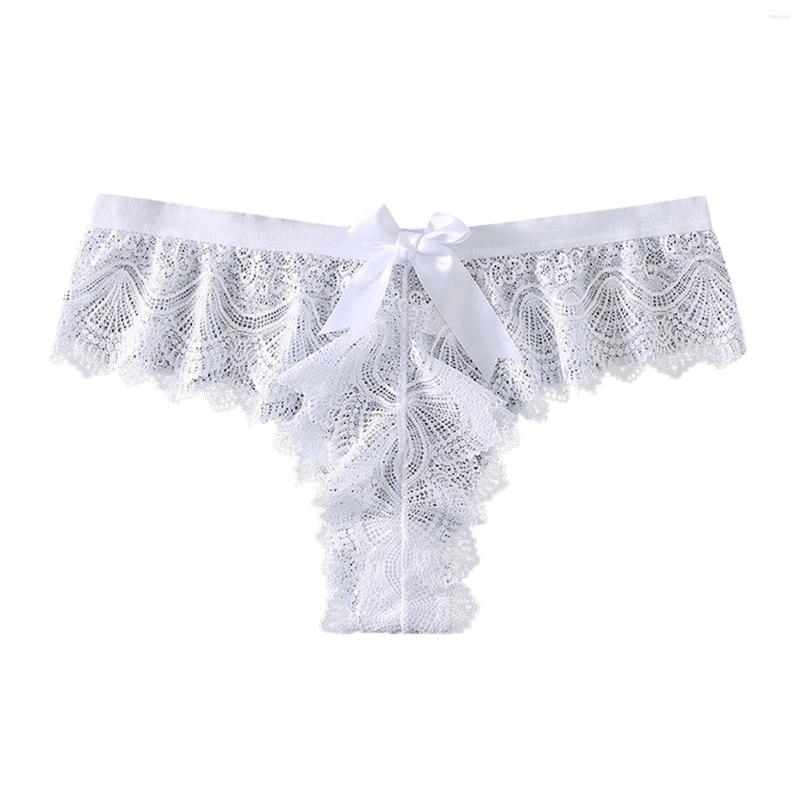 

Women's Panties Sexy Cotton For Women Lingerie Bow Lace Thong Low Rise Hipster Seamless, Picture shown