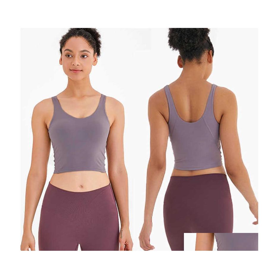 

Yoga Outfits Gym Clothes Womens Underwear Sports Bra U Back Bodybuilding All Match Casual Push Up Align Tank Crop Tops Running Fitne Dh2Oe, Light green #c2945