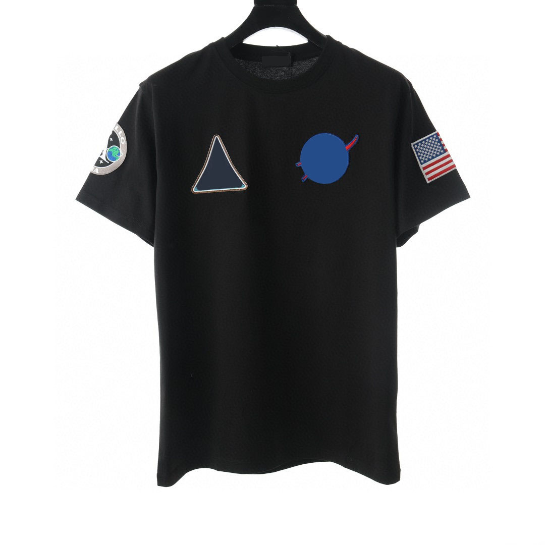 

Men's Plus Tees & Polos Round neck embroidered and printed polar style summer wear with street pure cotton f1m 323g