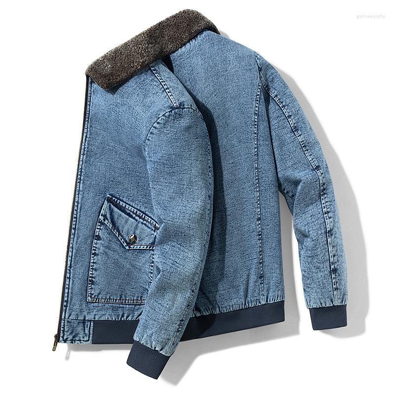 

Men's Jackets Fashion Men's Clothing Winter Plus Fleece Warm Denim Male Classic Washed Lapel Cotton Tops Jean Outerwear Slim Coats, Black
