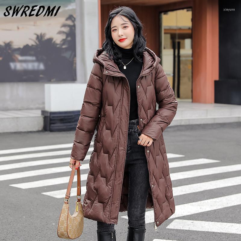 

Women's Trench Coats Fashion Parkas Winter Women M-7XL Cotton Padded Clothing Outwear Hooded Long Coat Female Jackets Abrigos Mujer Invierno, Coffee
