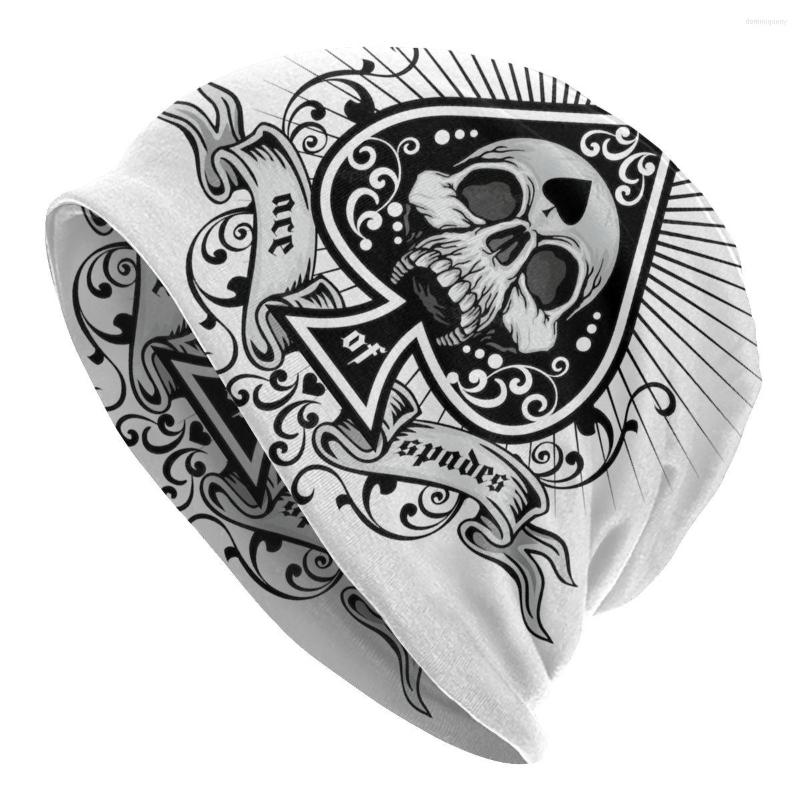 

Berets Ace Of Spades Goth Slouchy Beanie Hip Hop Skullies Beanies Hat Heavy Metal 1960s Punk Rock Music Knitted Bonnet Cap