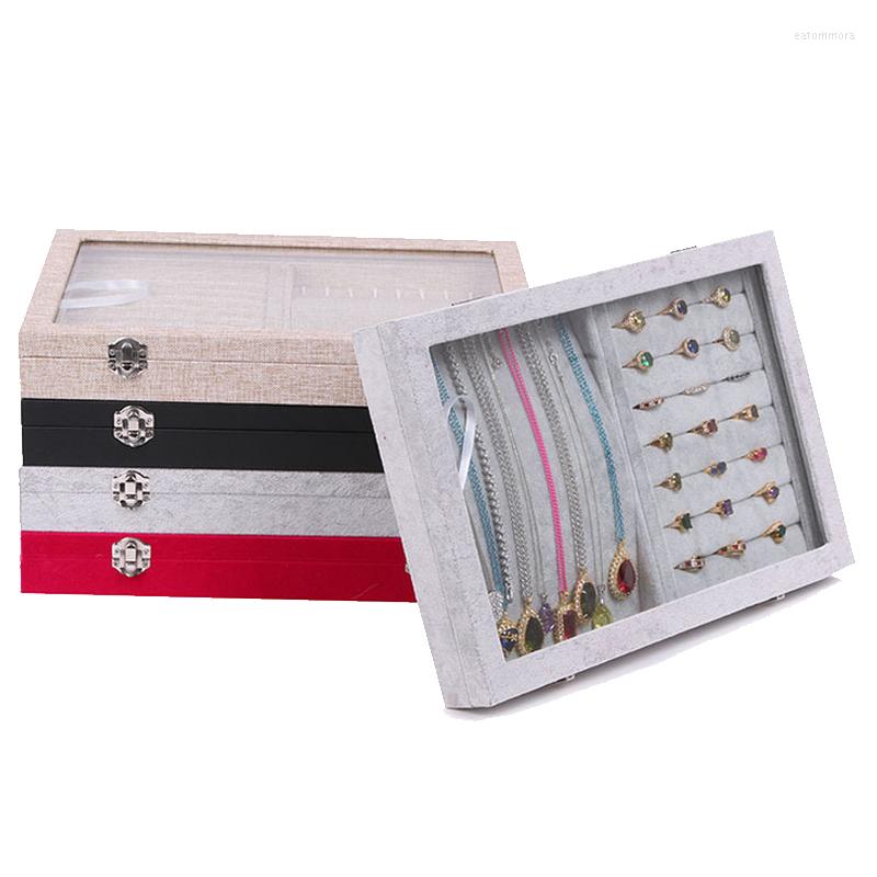 

Jewelry Pouches 2023 Fashion Display Casket Organizer Necklace Ring Pendant Box Case For Jewlery Gift