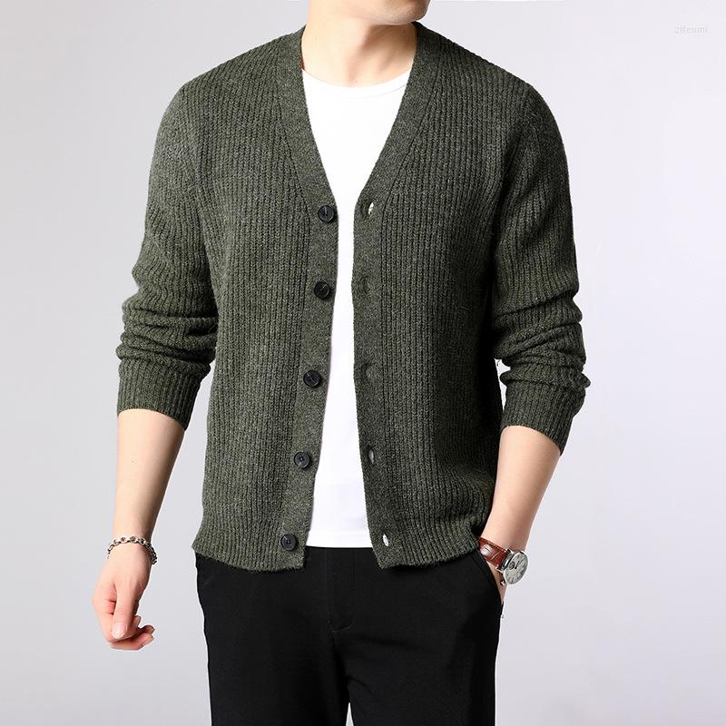 

Men's Sweaters Men Green Knitted Cardigan Plus Size Long Sleeve Button Up Top Boys Knitwear Sweater Knit Winter Outerwear Xxxl