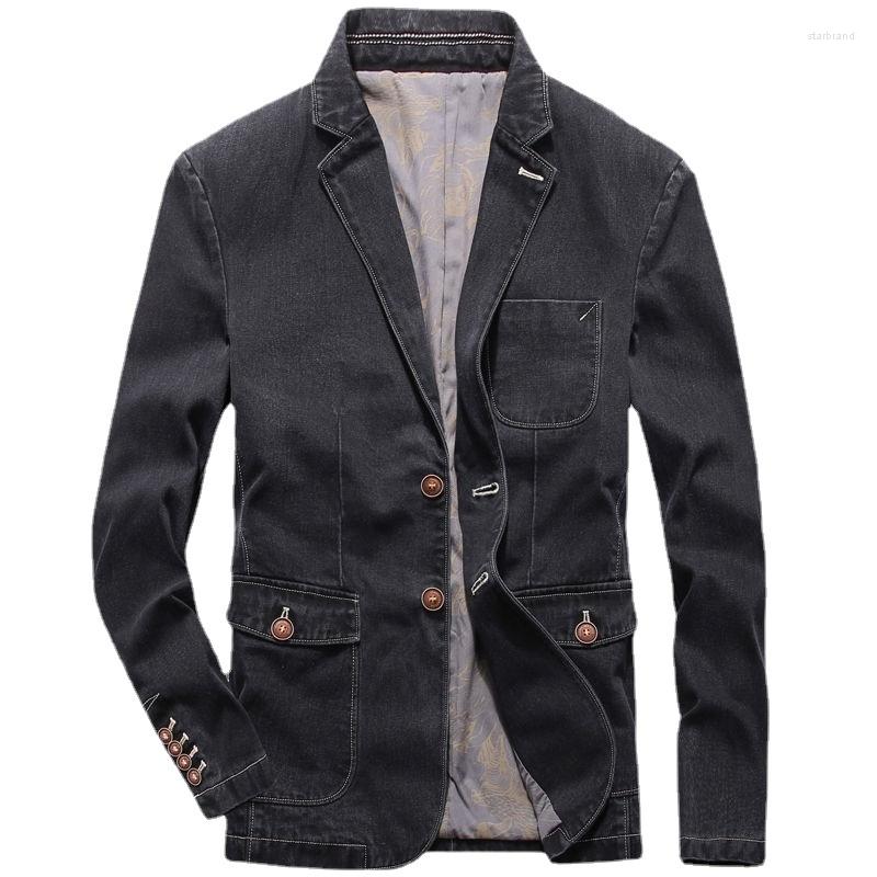 

Men' Jackets Spring Autumn Jeans Jean Blazers For Men, Black