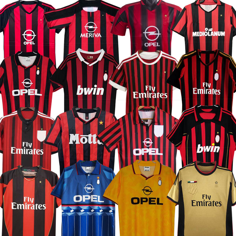 

Retro soccer jerseys 02 03 04 05 06 07 09 10 11 12 13 14 15 AC KAKA MILAN IBRAHIMOVIC MALDINI football shirts 88 89 90 91 92 94 95 96 jersey, 1999/2000