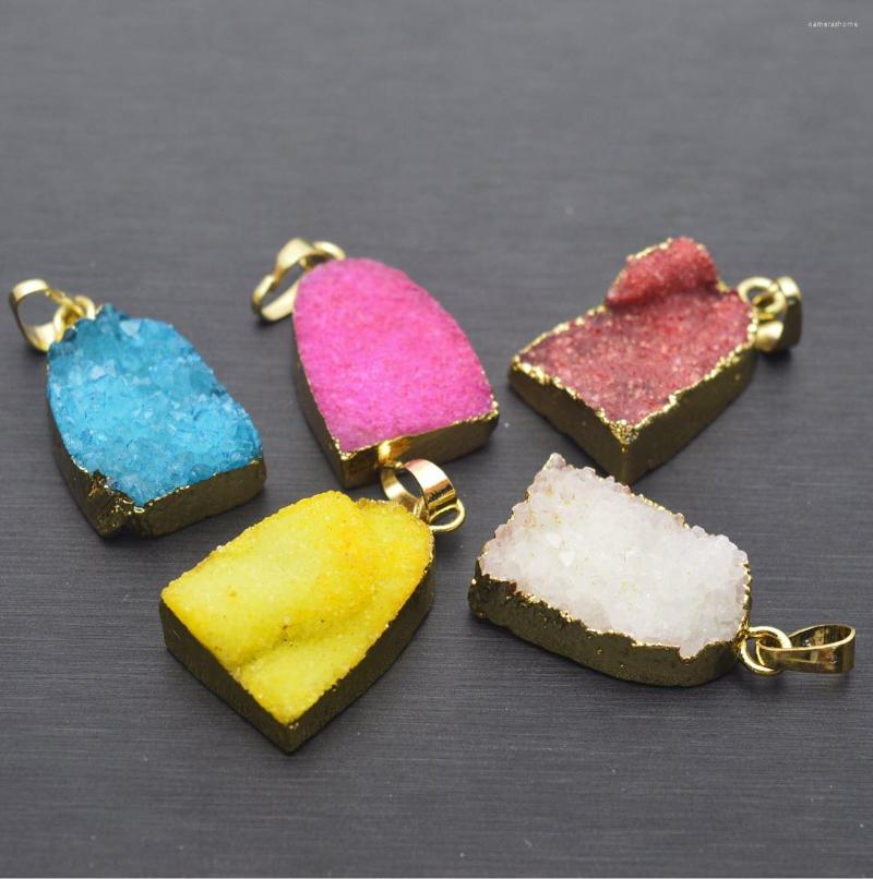 

Pendant Necklaces Natural Crystal Bridge Pendants Electroplating Necklace Unique Crystals Gold Plating Fashion Jewelry