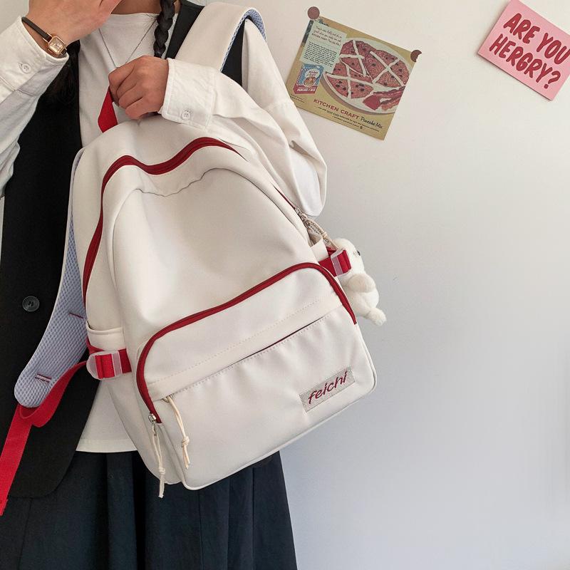 

Backpack Pure Color Simple Female High School College Student Western Style Hit Trend Ins Japanese Casual Bag, 03