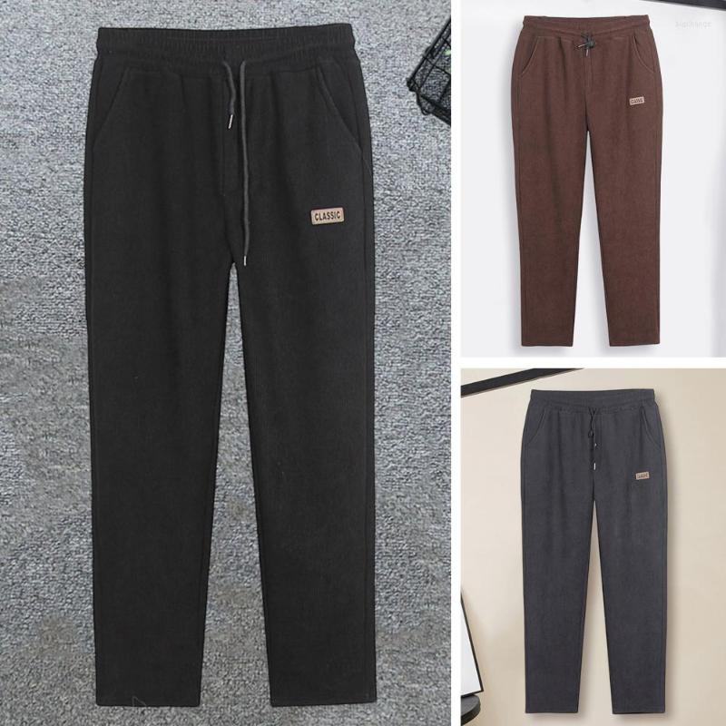 

Men's Pants Drawstring Simple Style Non-Fading Decorative Men Winter Baggy Trousers Sports For, Black