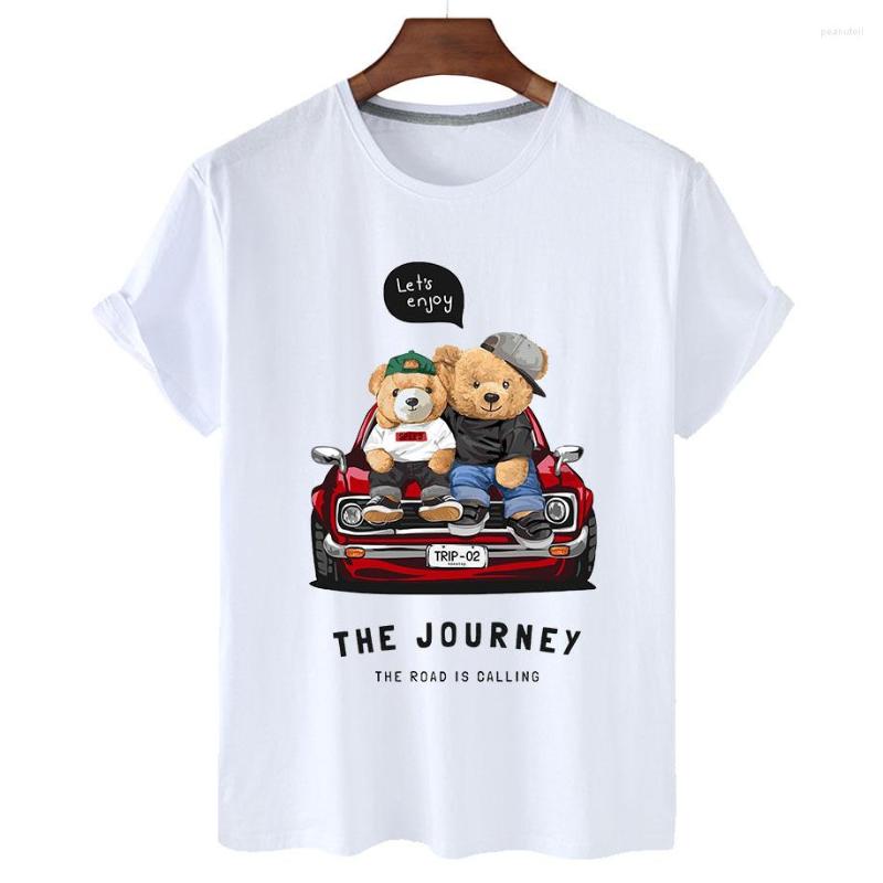 

Women' T Shirts Cotton Pals Bear Print T-shirt Summer 2023 Women' Short Sleeve O-neck Unisex Plus Size 4XL, Black