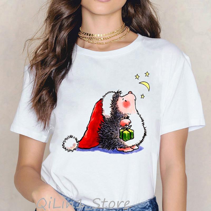 

Women' T Shirts Harajuku Kawaii Hedgehogs Animal Print Tee Shirt Femme 90s Birthday Christmas Gift Summer Top Cute Women Tumblr Clothes, 10401