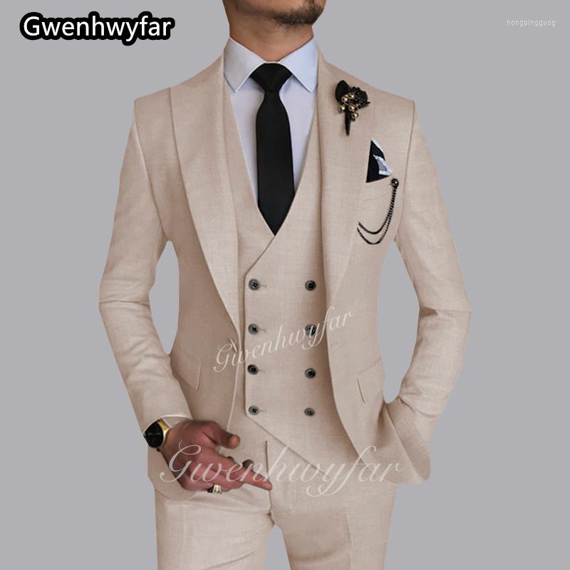 

Men's Suits Gwenhwyar 3 Piece Men's Suit Groom Formal Wedding Tuxedo Blazer Classic Slim Fit Groomwear Prom Dress