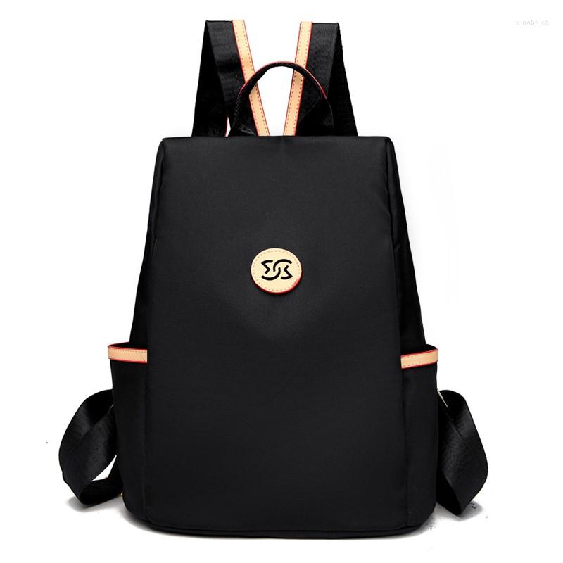

School Bags Backpack Women Travel Bag Nylon Backpacks For High Capacity Fashion Multifunctional Shoulder Ladies Schoolbag, Black