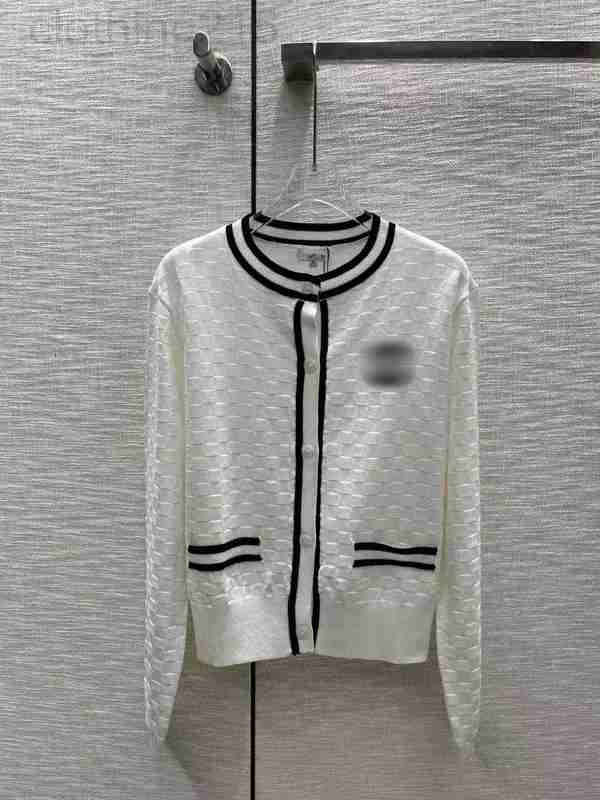 

Women' Knits & Tees Designer 2023 New Spring Summer Milan Runway Sweaters Crew Neck Long Sleeve High End Jacquard Cardigan Tops 0213-01 ZC0Z, White
