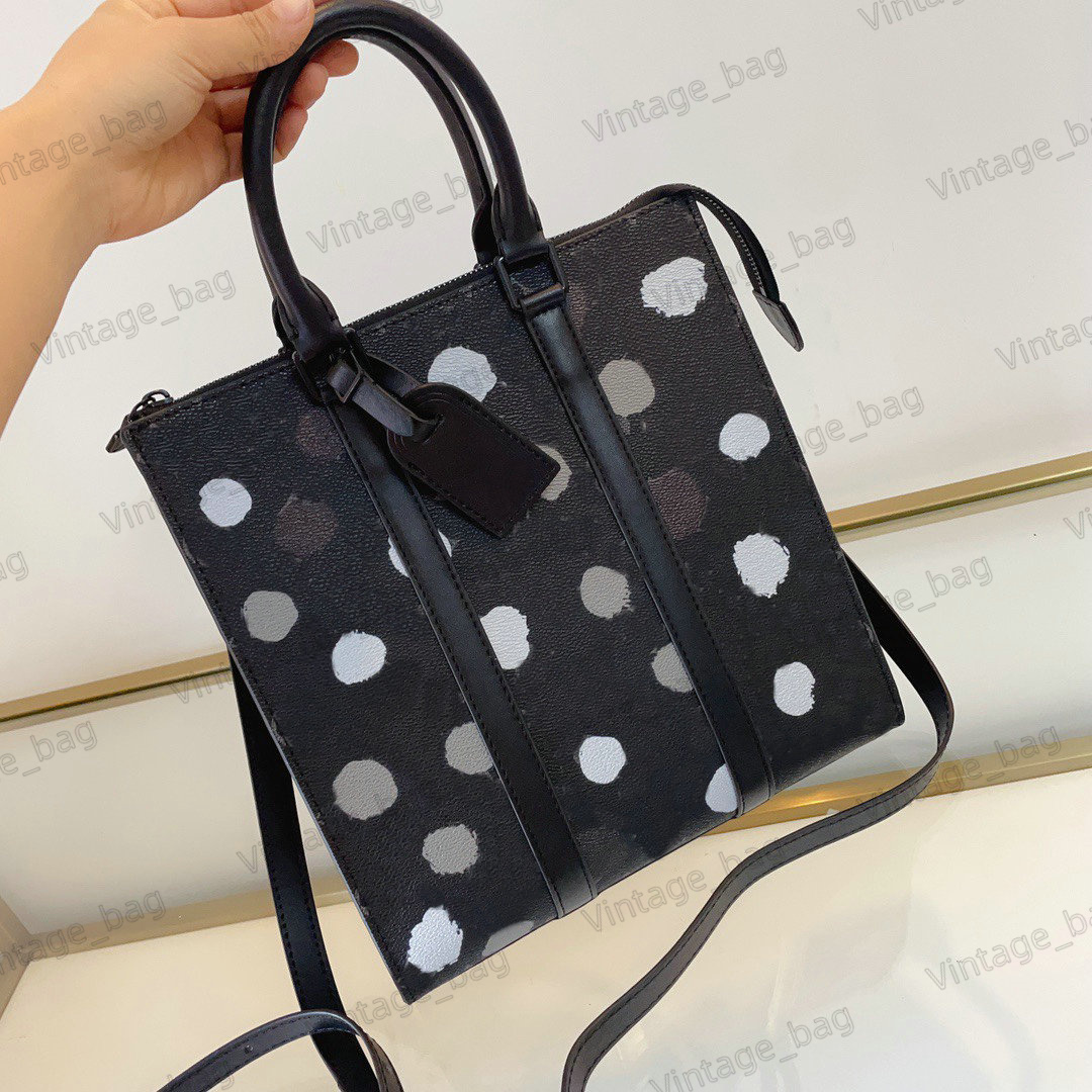 

X YK SAC PLAT Handbag Women Designer Yayoi Kusama Monograms Eclipse Canvas 3D Dots Hand-painted Business Carryall Unisex Luxurys CrossBody Bag