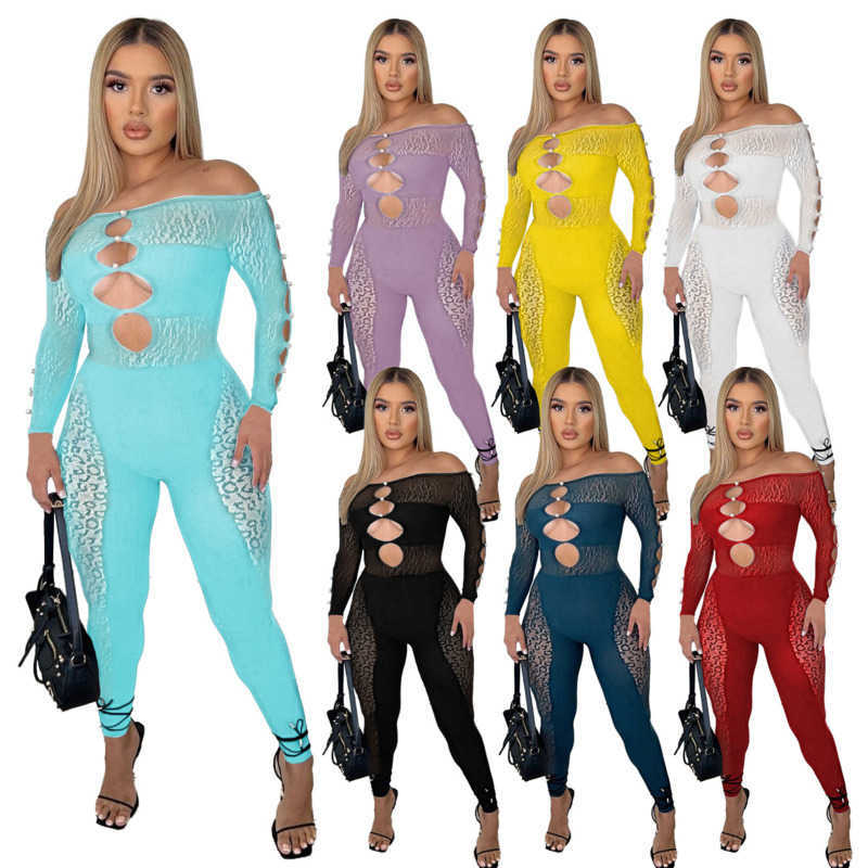 

2023 Bodysuits Women Jumpsuits Perspective Leopard Pearl Button One Shoulder Sexy Rompers Spring And Summer, Purple
