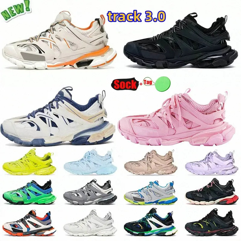

Luxury Brand Designer Men Women Casual Shoes Track 3 3.0 Triple White Black Sneakers T.s. Leather Trainer Nylon Printed Platform Trainers Shoes, 30