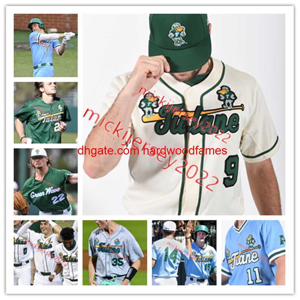 

Tulane Baseball Jersey Custom Stitched Mens Youth Ethan Groff Brady Marget Brady Hebert Simon Baumgardt Gavin Schulz Teo Banks Tulane Green Wave Jerseys, Grey