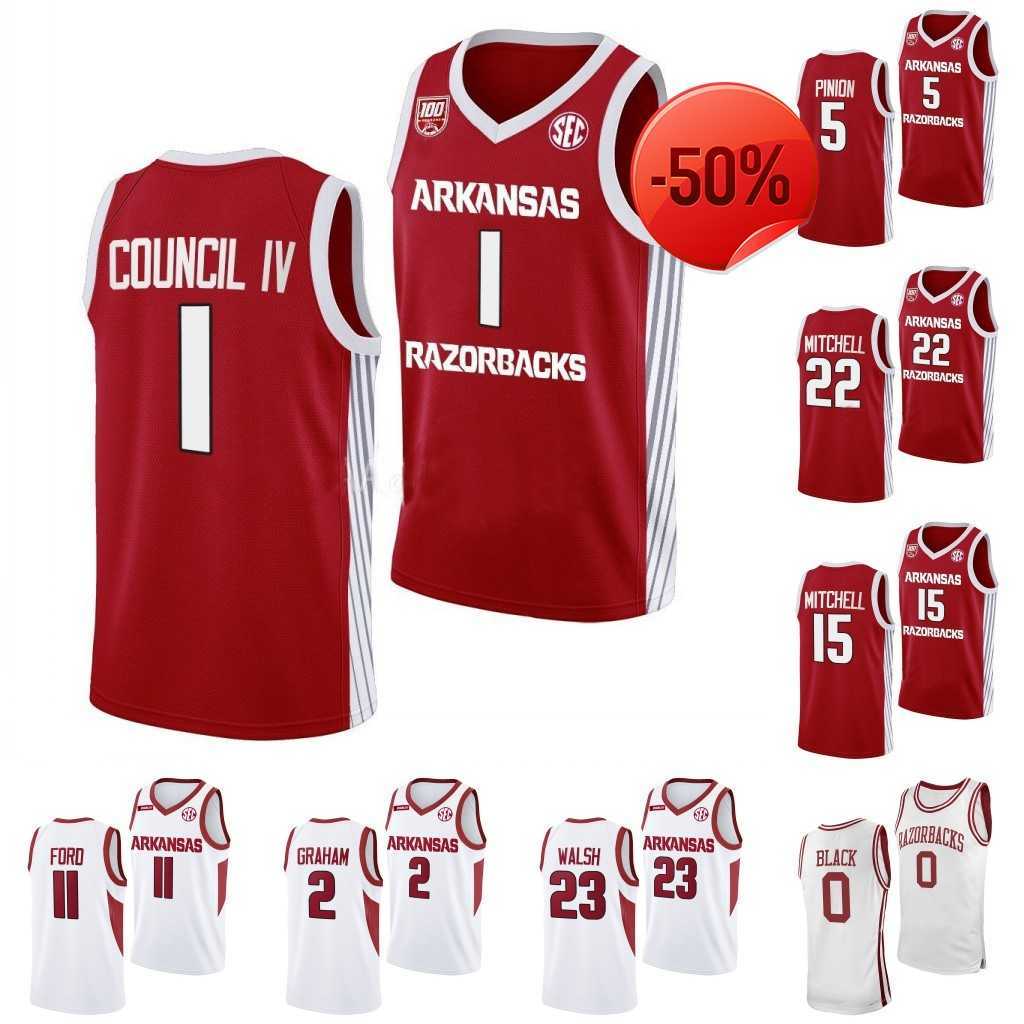 

Arkansas College Basketball jersey Derrian Ford Davonte Davis Nick Smith Trevon Brazile Ricky Council IV Anthony Black Makhi Mitchell Jalen, White2