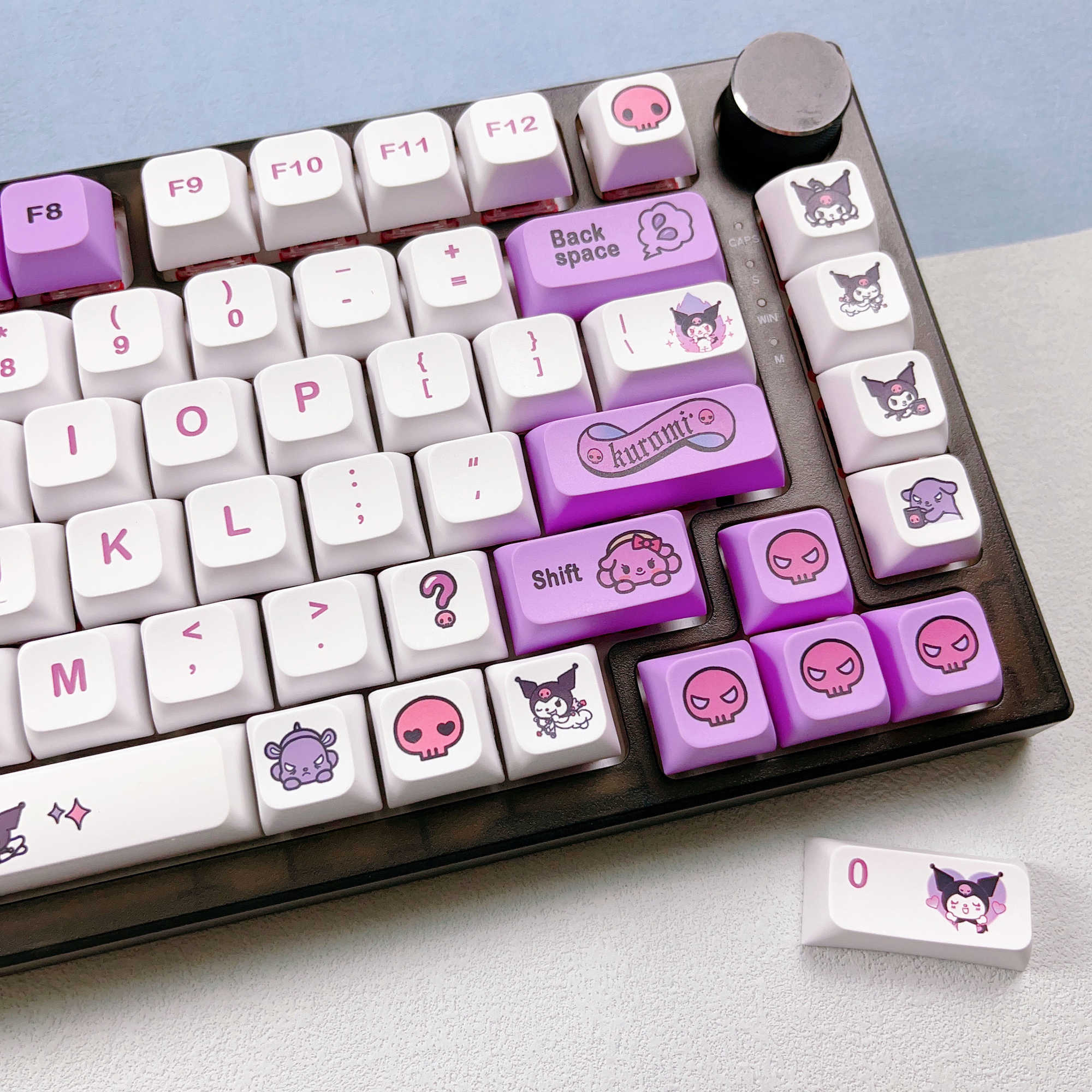 Keyboards 126 Keys Japanese Anime Theme Purple Creative Keycap PBT DYE-SUB XDA Profile For MX Switch GK61 NT75 C64 Mechanical Keyboard T230215-image-842087958