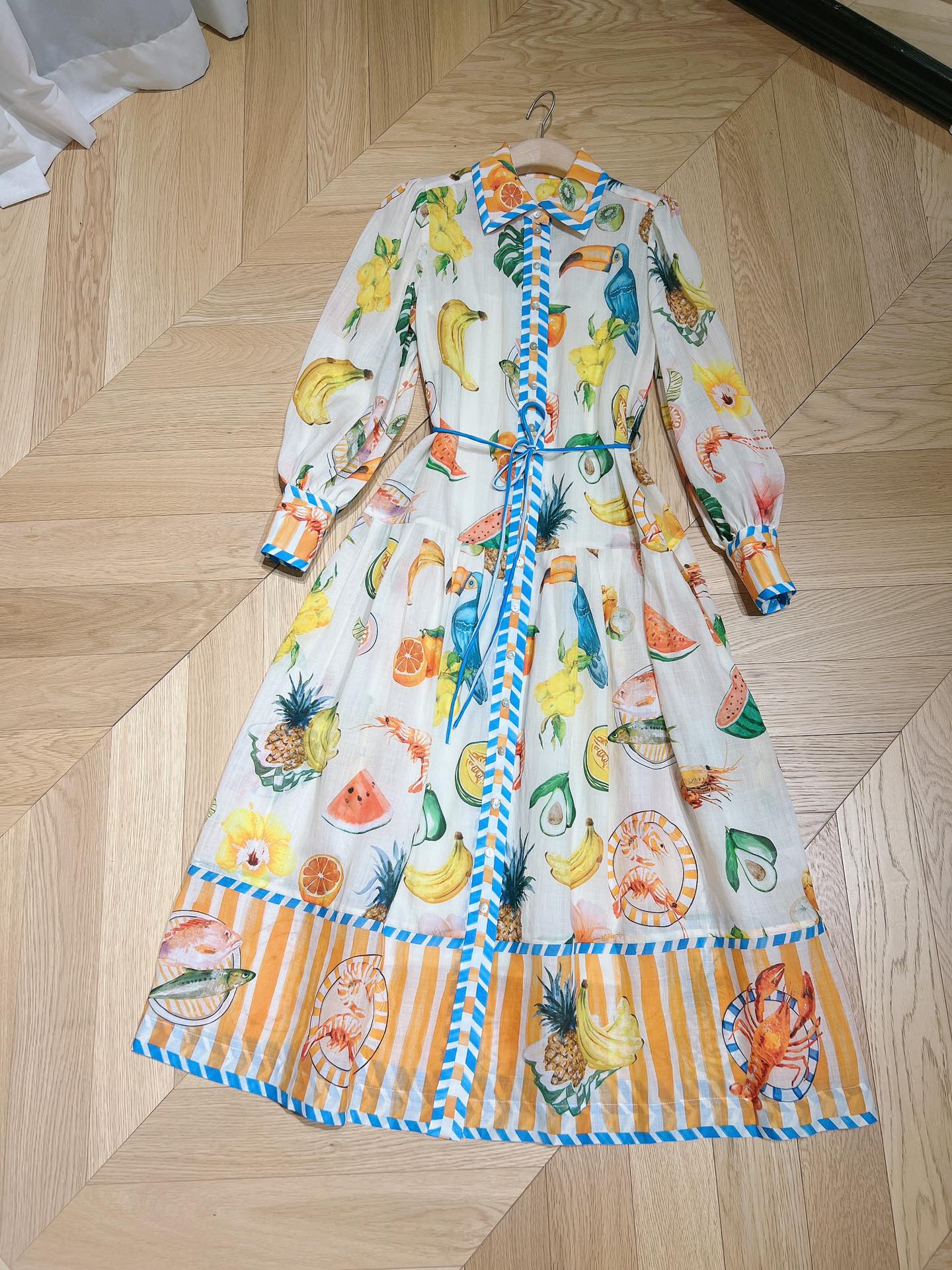 

Casual dresses 2023 Australia Fashion Fritillaria Button placket with patchwork skirt skirt 01, Multi