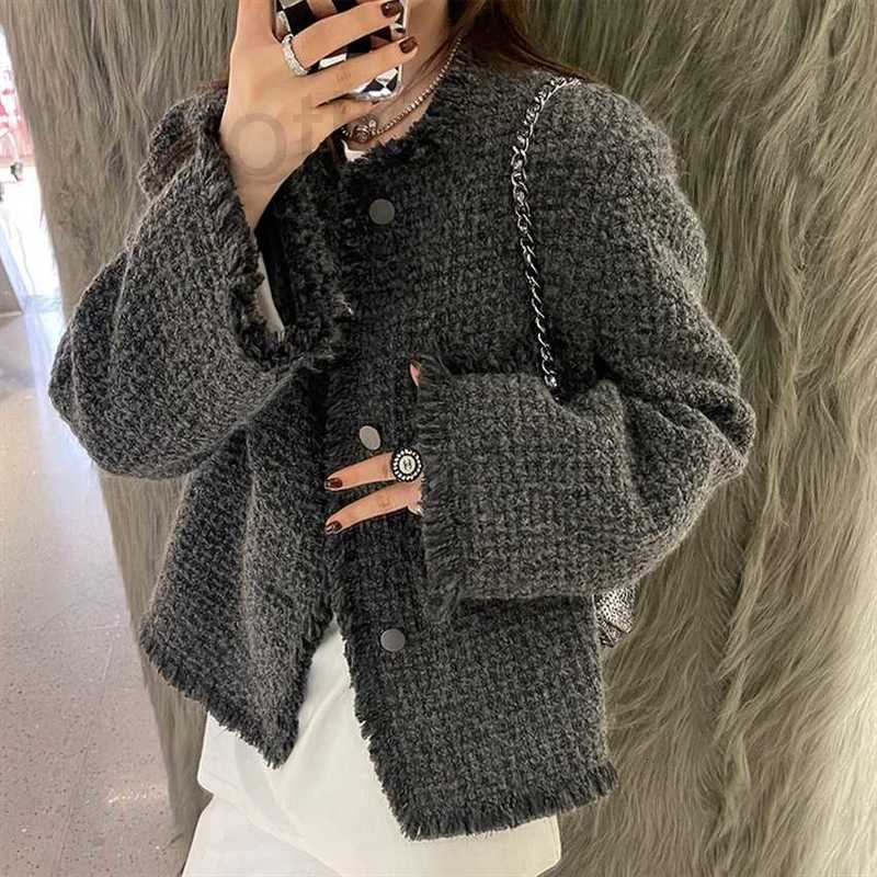 

Women's Jackets Designer Wool grey tweed top classic fashionable fragrant milk wadding coat DAILY_ 67C3, Original thickness of mixed ash