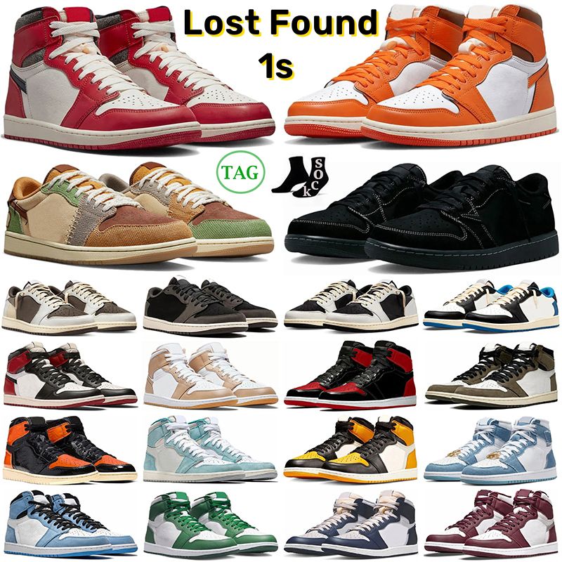 

Lost And Found 1 Basketball Shoes Jumpman 1s lows Black Phantom Reverse Mocha Starfish Gorge Green Voodoo Bred Patent Men Women Outdoor Lsfv, 28