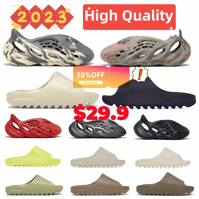 

2023 Top Quality foam runners Slipper Stone Vermilion Sand Grey Moon Greys MX Cream Clay Men Women Slides Onyx Ochre Bone Pure Earth Brown Soot Sandals, Core