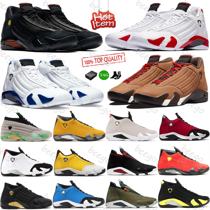 

With box Basketball shoes 14s jumpman Retro 14 Ginger candy cane Winterized gym red Blue desert sand defining moments Hyper Royal mens sports sneakers, #1