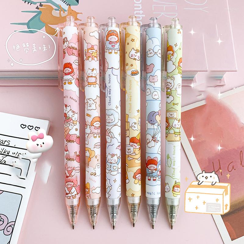 

6pcs Kawaii Stationery Cute Gel Pens Stationary Japanese School Supplies Needle Point Pen Gift
