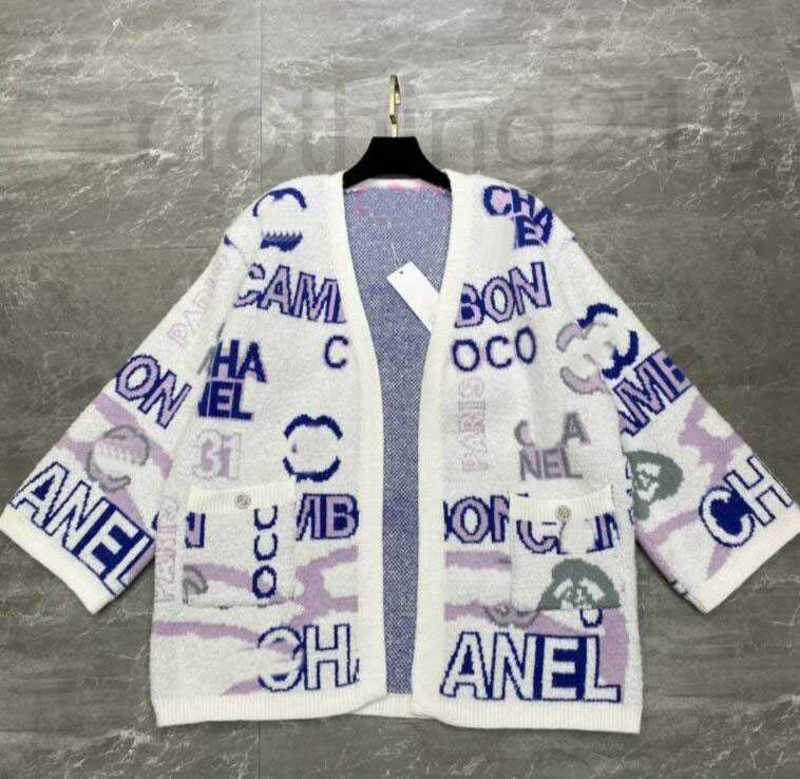 

Women's Knits & Tees Designer 23ss Autumn and Winter Fashion Wool Knit Sweater Brand Black White Crochet Mujer Sweaters Coat Womens Stripes Knitting V-neck Casual W8B7