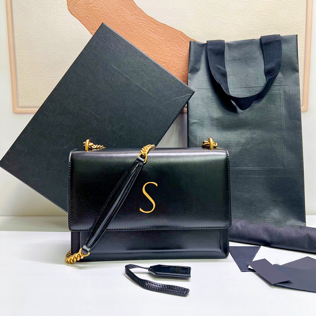 

Genuine Leather Fashion handbag chain SUNSET WOC womens bag tote crossbody shoulder Clutch Luxury Designers Metal brand logo Evening pochette sling vintage bag, Khaki gold