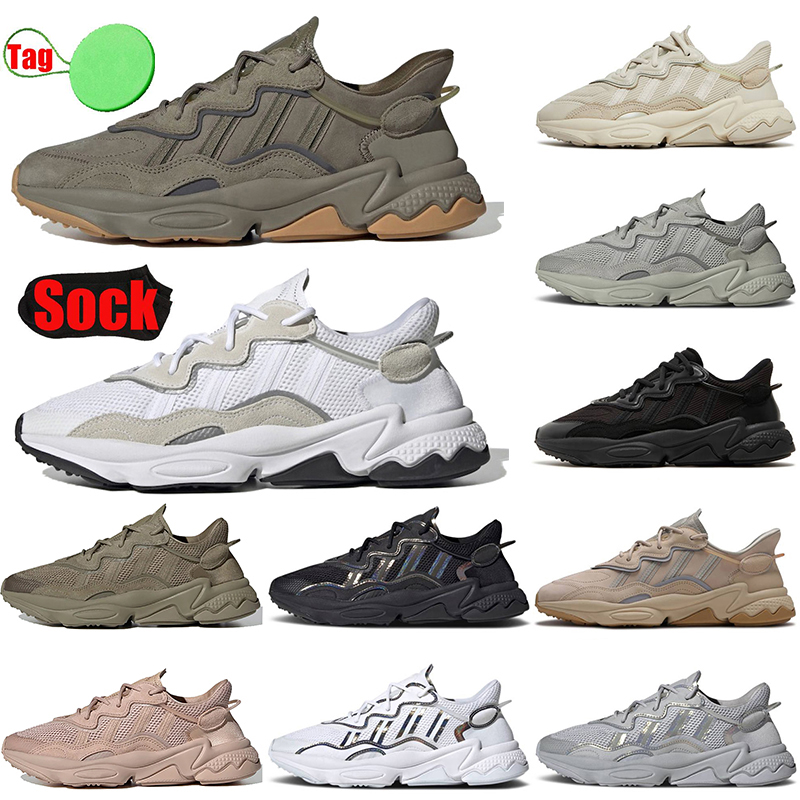 

2023 Ozweego Shoe des chaussures Black Carbon White Bliss Iridescent Metallic Grey Women Men Running Shoes Trace Cargo Pale Nude Ozweegos Trainers Sneakers, A8 bliss