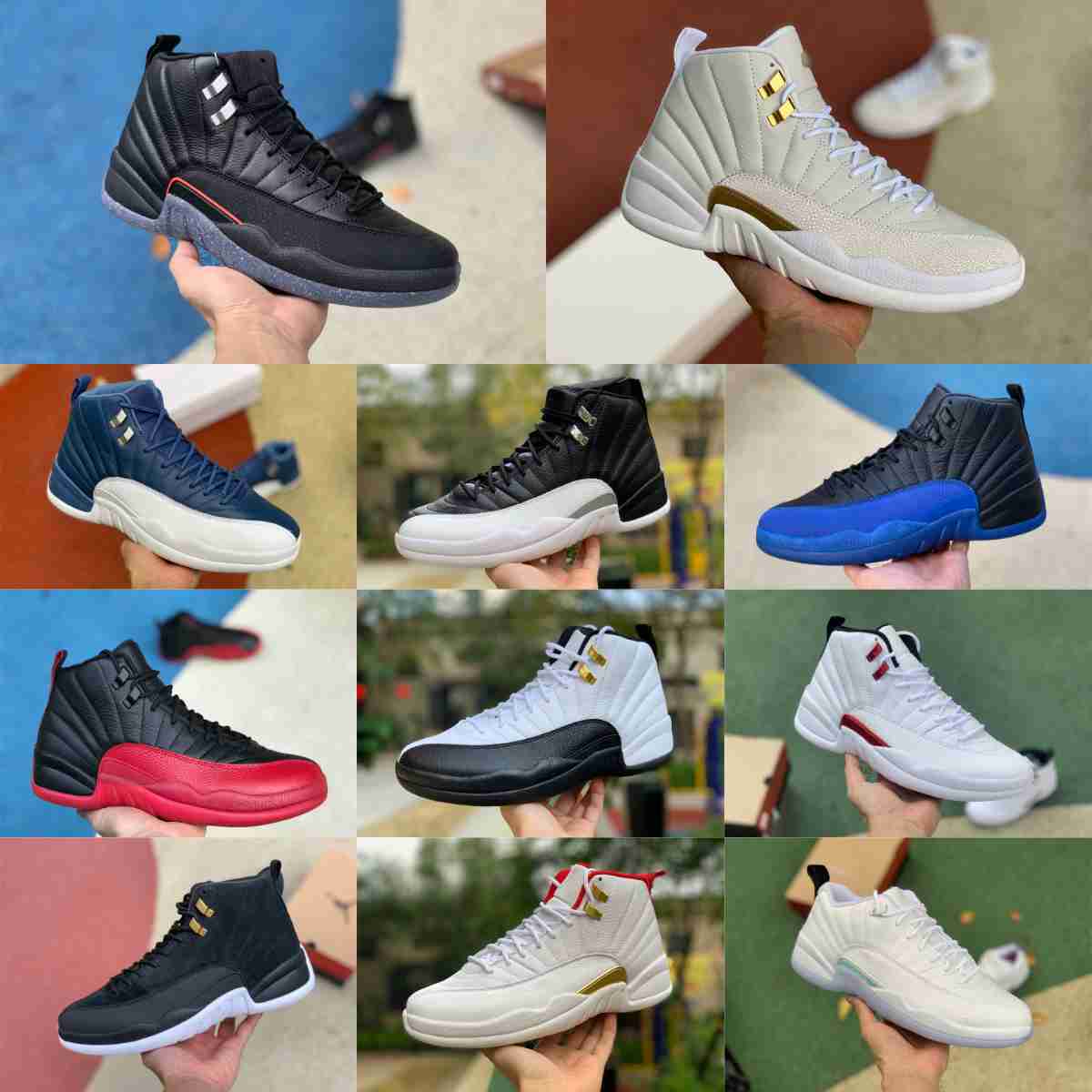 

NEW OG Jumpman OVO White 12 12s Mens High Basketball Shoes Twist Gold Indigo Flu Game Dark Concord Royalty Playoff The Master Fiba Utility Grind, Game ball