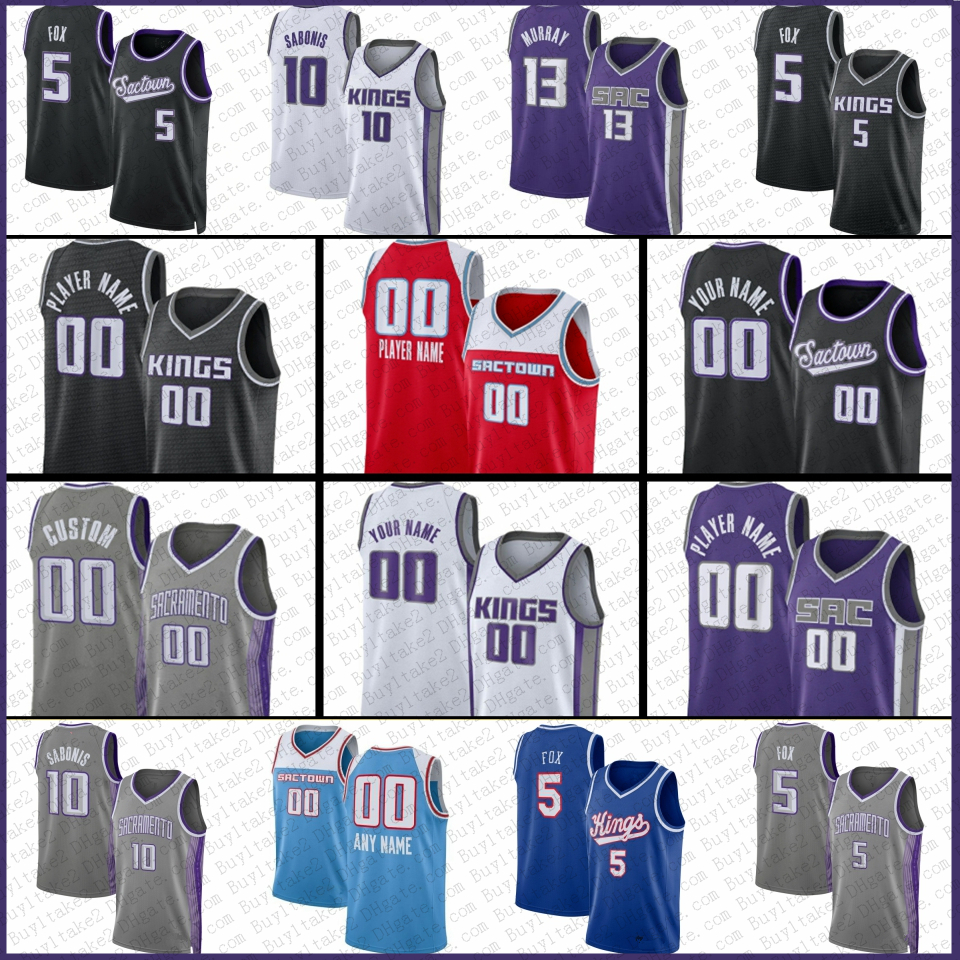 

Keegan Murray De'Aaron Fox Domantas Sabonis Custom Basketball Jerseys Harrison Barnes Kevin Huerter Malik Monk Richaun Holmes Davion Mitchell City Terence Davis, Mens