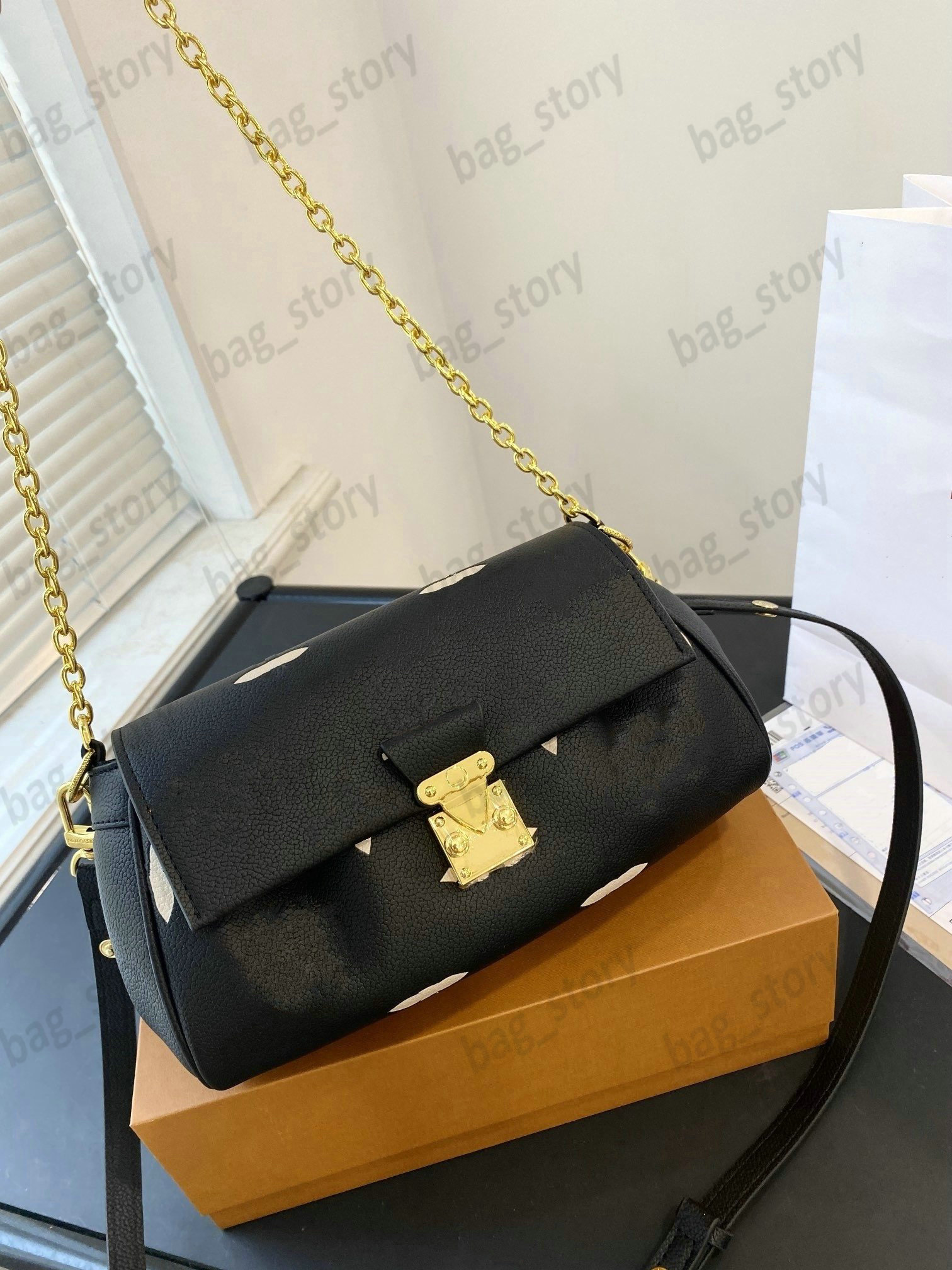 

FAVORITE M45859 M45813 Leather Crossbody Bag Fashion Luxurys Shoulder Bag Designers Favorite Tote Women Handbags Leather Chain Embossed Pattern