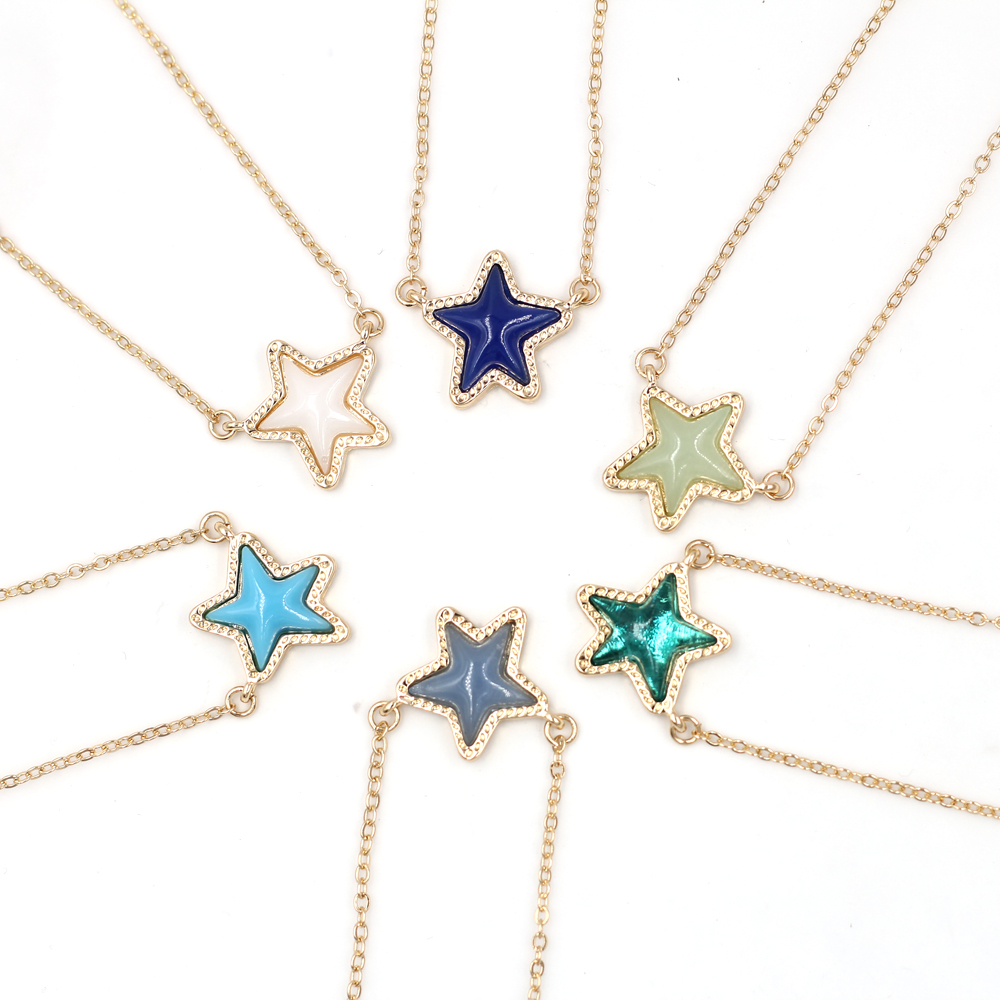 

Fashion Multi Druzy Looking Star Choker Pendant Jewelry for Women