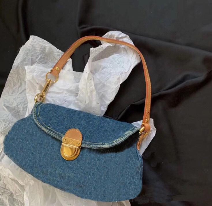 

Designer denim Handbags Purses Large Capacity Shopping Bag Women Totes Travel New Fashion Shoulder Bags Crossbody canvas sac, Blue1