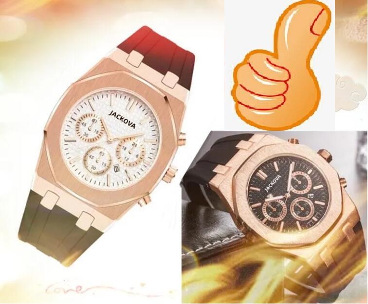 

Full Functional Mens Business Watches Stopwatch 42mm Quartz Movement Male Time Clock Watch Stainless Steel Rubber Silicone Band Wristwatch Gifts, As pic