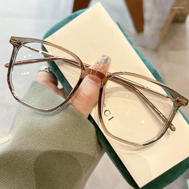 

Sunglasses Retro Ultra-light TR90 Anti-blue Light Female Fashion Exquisite Brand Casual Metal Frame Flat Glasses