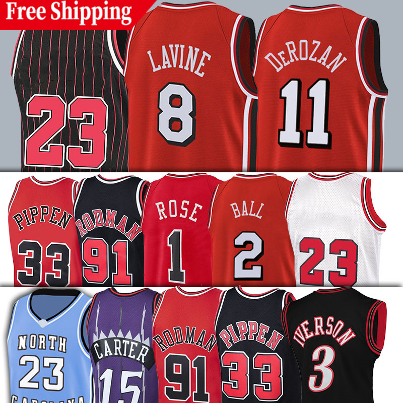 

DeRozan Michael Jor Basketball Jerseys Dennis Rodman Scottie Pippen Zach LaVine DeMar DeRozan Lonzo Ball Jerseys, Men jersey