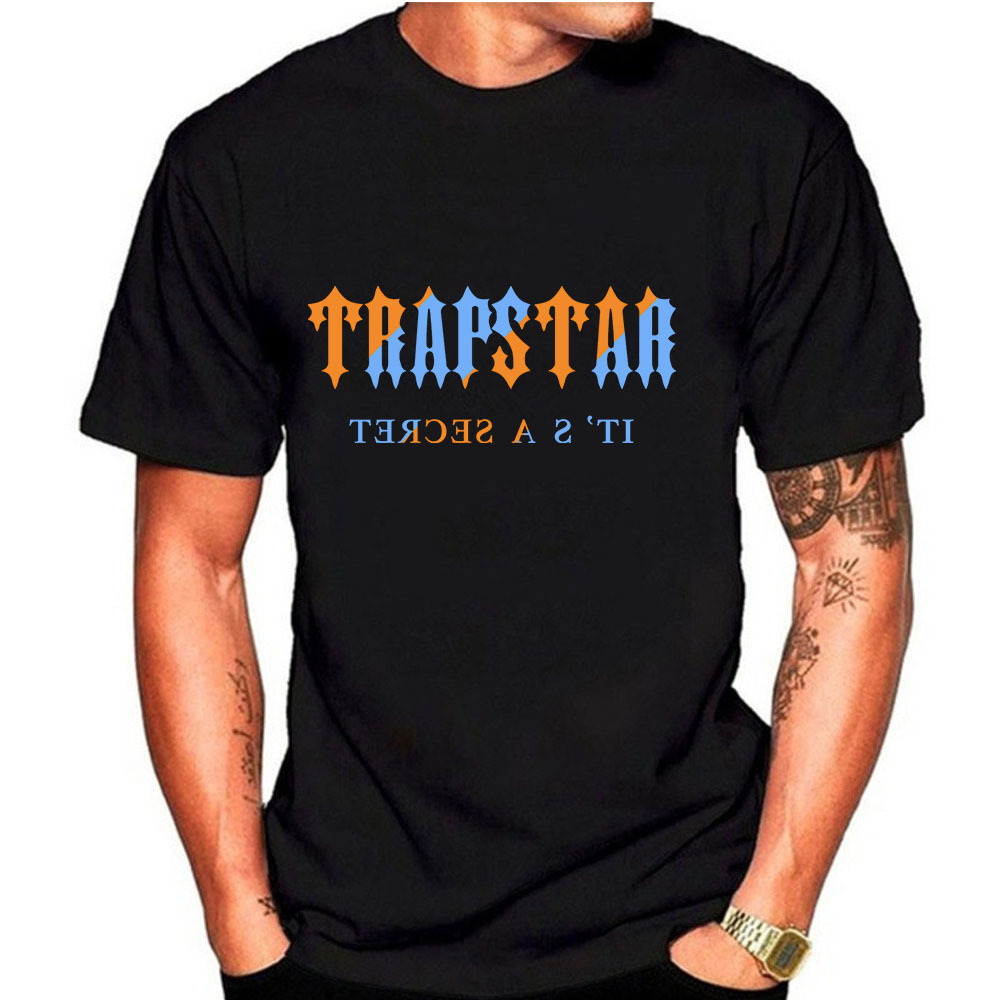 

Mens Trapstar t Shirt Short Sleeve Print clothing mens designer t shirts Sports Summer Black fashion polo shirts mens women T-Shirt luxury clothes dunks shirt, Navy blue