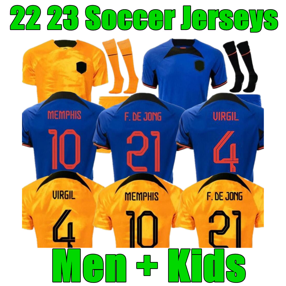 

MEMPHIS soccer jerseys 22/23 Hollands DE JONG VIRGIL DUMFRIES BERGVIJN Shirt KLAASSEN BLIND DE LIGT men kids kit PROMES STROOTMAN WIJNALDUM CUSTOM Football Shirts, Adult 3