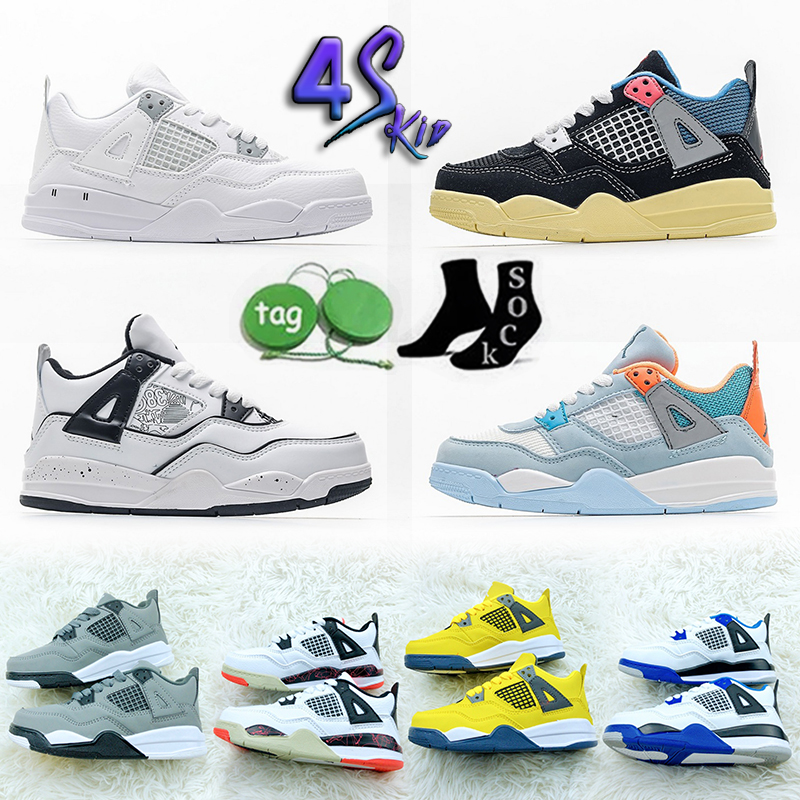

classic Casual Shoes Kids Pure money Jump man 4S IV DIY Off Bred Alternate S Black Cat Outdoor Sports Sneaker 4 OG Motorsports Pink Cool Grey