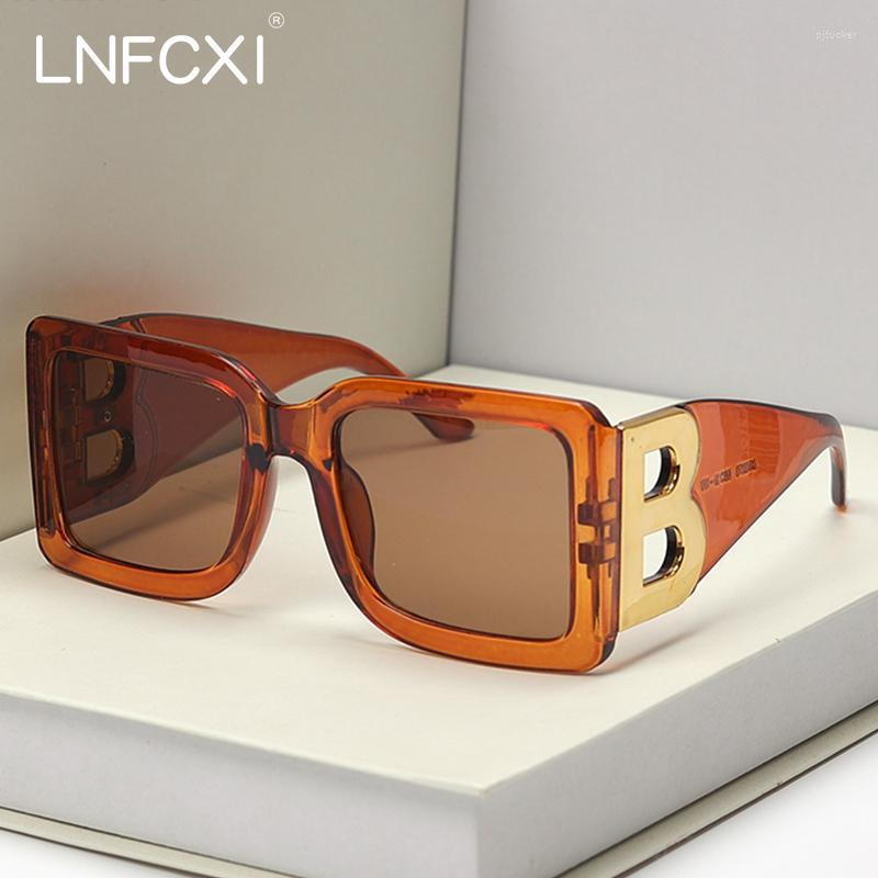 

Sunglasses 2023 Fashion Oversized The Letter B Square Luxury Trend Women Men Retro Rectangle Gafas De SolSunglasses