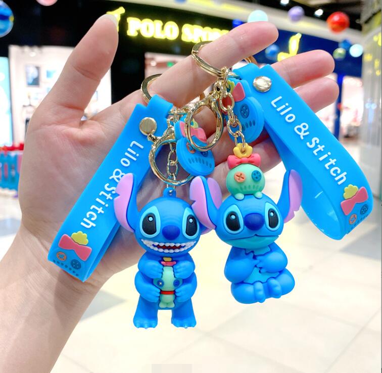 

Cute Animation Stitch Jewelry KeyChain Different Design PVC Key Ring Accessories