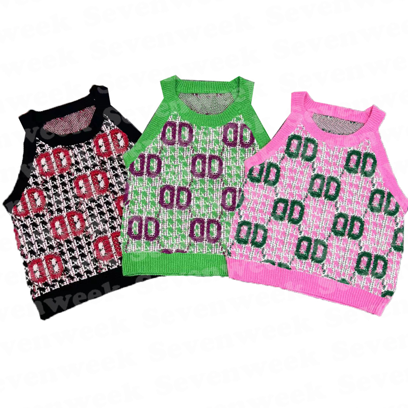 

Designers Womens Knits Vest Sweaters Letter Printed Pullover Tops Design Sleeveless Knitted Hoodie Clothes, Black